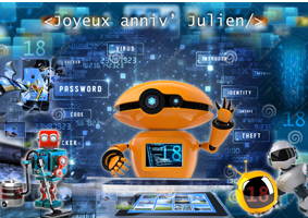 Photomontage pour une carte anniversaire